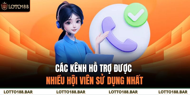Các kênh hỗ trợ được nhiều hội viên sử dụng nhất